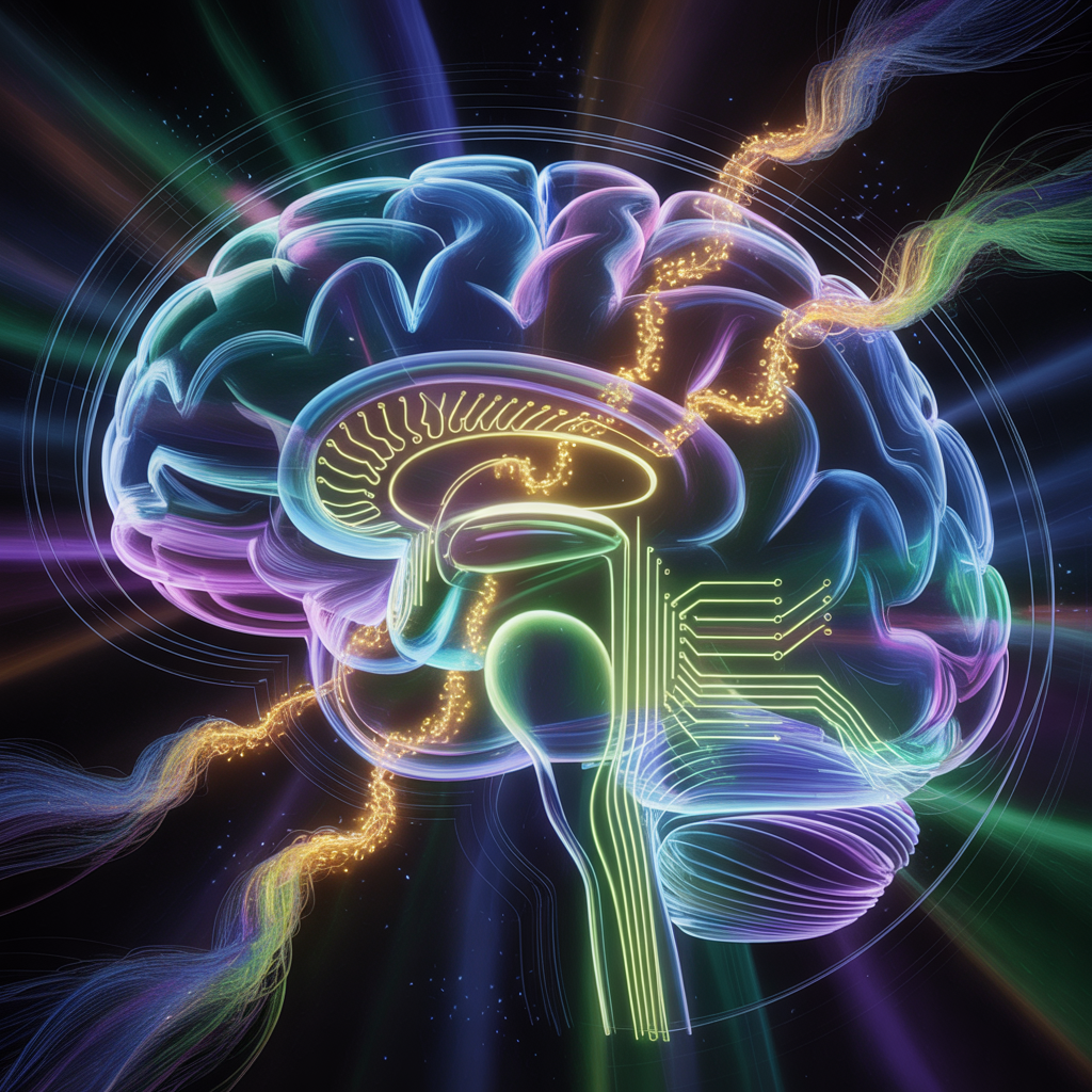 Human brain with neural networks